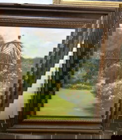 Andrea Dern (American, Contemporary) Rose Garden Gazebo, Oil On Canvas