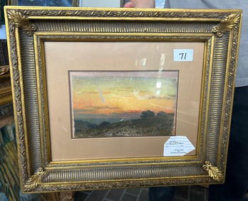 Older Sunset Landscape, Oil On Canvas