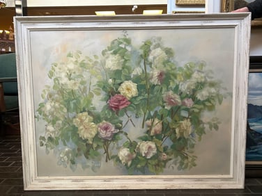 Andrea Dern (American, Contemporary) Still Life With Roses, Oil On Canvas