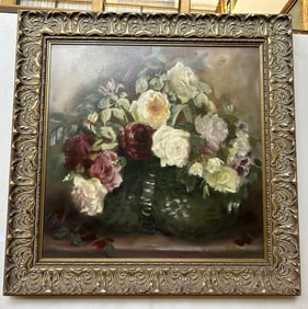 Andrea Dern (American, Contemporary), Still Life With Roses, Oil On Canvas