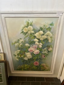 Andrea Dern (American, Contemporary), Garden Roses, Oil On Board