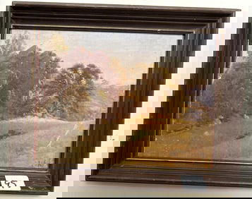 Landscape With Oak Trees, Probably California, Oil On Canvas Mounted To Board