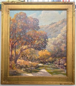 Don Munz, (California, B. 1931), Autumn Landscape Oil On Canvas Board