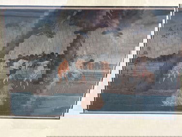 After Utagawa Hiroshige, Fujieda, No. 23, From "Fifty-three Stations of the Tokaido," Ukiyo-E