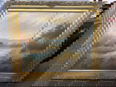 Landscape With Pheasants, Oil On Canvas