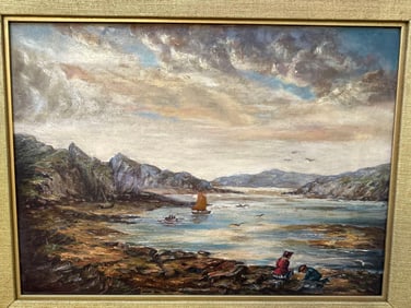 19th C. European School Seascape, Oil On Canvas.