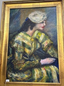 Alma Davies (South African/American, 20th C.) Portrait Of A Woman, Oil On Canvas