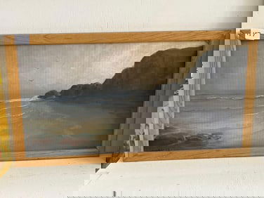 Coastal Landscape, Probably California, Oil On Board