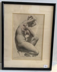 Study of Nude Woman, Pencil On Paper
