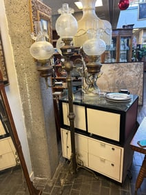 Antique Electrified Brass Floor Lamp