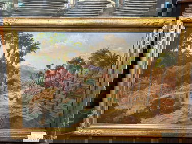 J.A. Bollenbach (American 20th C.), 1931 Palm Springs California Desert Landscape, Oil On Canvas