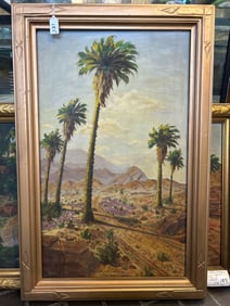Jacob A. Bollenbach (American 20th C.), 1930 Palm Springs California Desert Landscape, Oil On Canvas