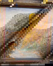 Attributed To Jacob A. Bollenbach (American 20th C.), California River Landscape, Oil On Canvas