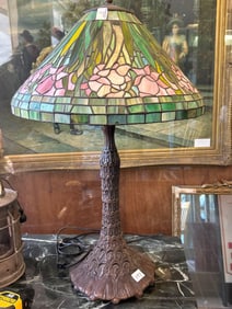 Bronze Tiffany Style Stained Glass Lamp