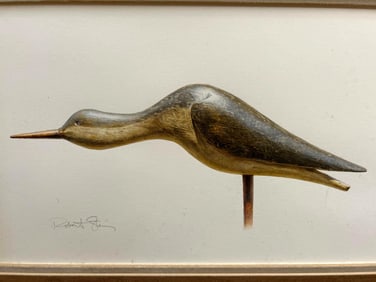 Painting Of Duck Decoy, Gouache On Paper, Signed Robert Stein