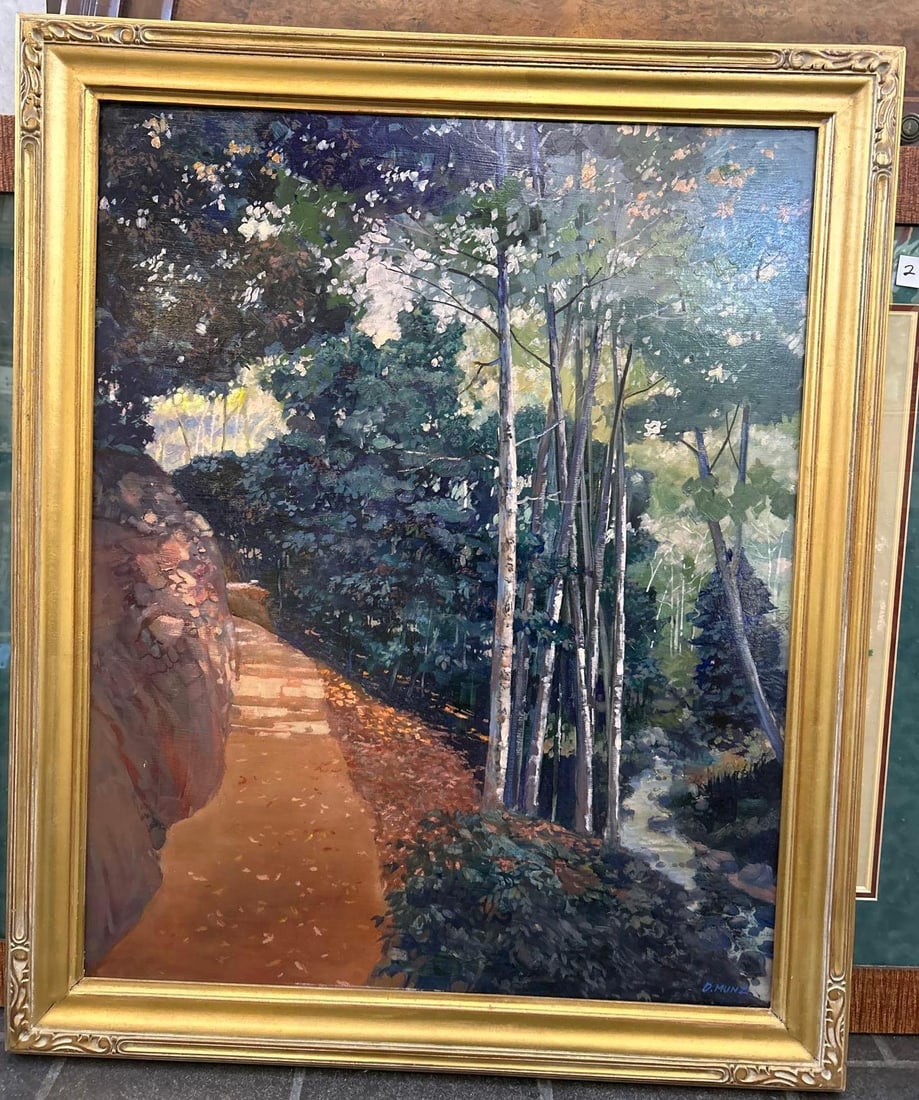 Don Munz, (California, B. 1931), Forest Path, Oil On Board (1 of 6)