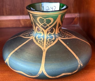 Art Nouveau Hand Painted Glass Vase