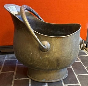 Hammered Brass Coal Scuttle Bucket
