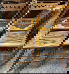 Pair Of Cane Seat Chairs