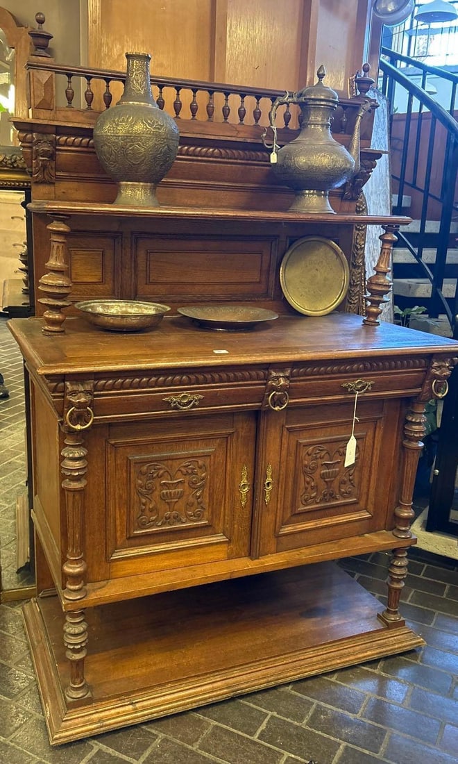 Antique Sideboard With Lion’s Head Details (1 of 11)