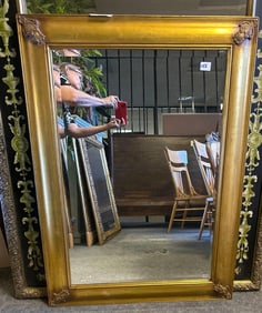 Large Gilt Hardwood Mirror.