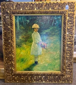 Portrait Of Young Girl, Oil On Canvas, Signed Richardson