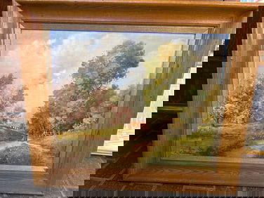 A. Bodson (20th C.) Springtime Cottage Scene, Oil On Board