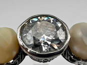 Edwardian Platinum 1.79ct European Cut Diamond & Pearl Ring