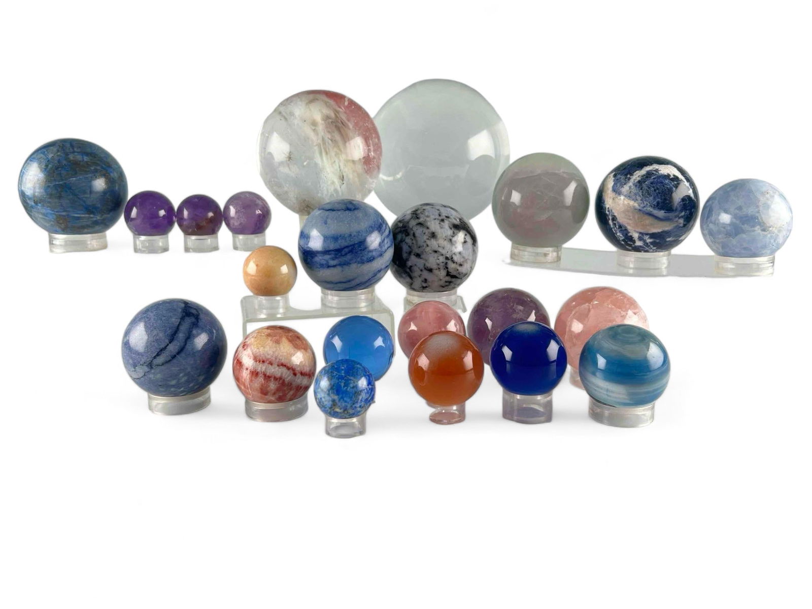 Collection Of Stone & Crystal Spheres Including Amethyst, Rose Quartz And Fluorite (1 of 13)