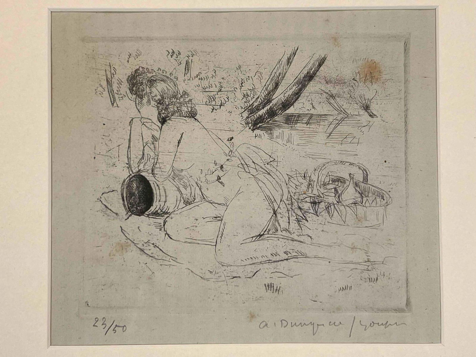 Andre Dunoyerde de Segonzac (French, 1884-1974), L'Echo, Etching On Verdatre Paper (1 of 13)