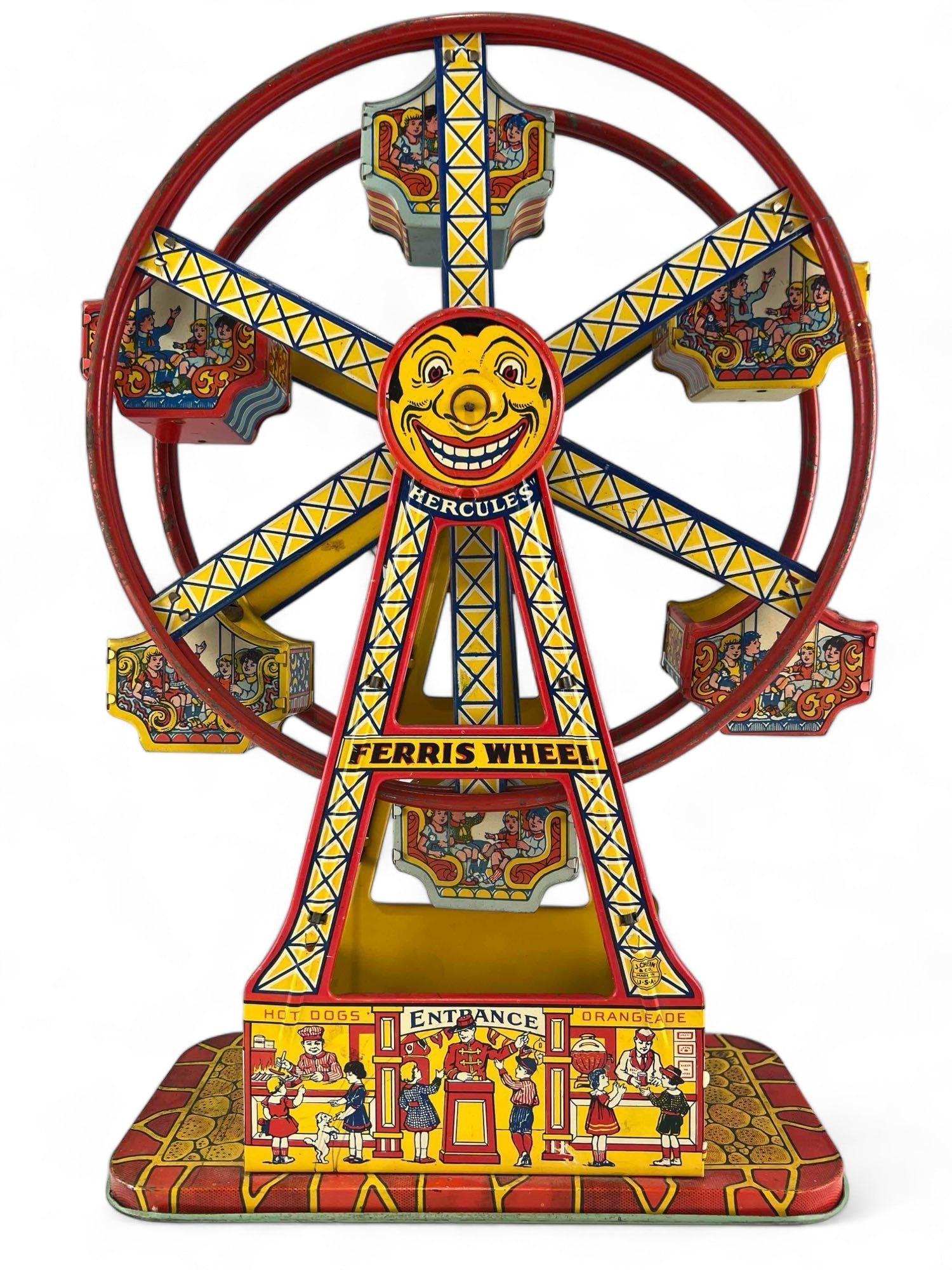 Chien & Co. Lithographed Tin Toy "Hercules" Ferris Wheel Toy (1 of 15)