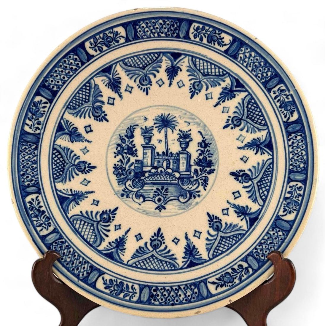 Delft Hand Painted Blue & White Earthenware Serving Plate (1 of 8)