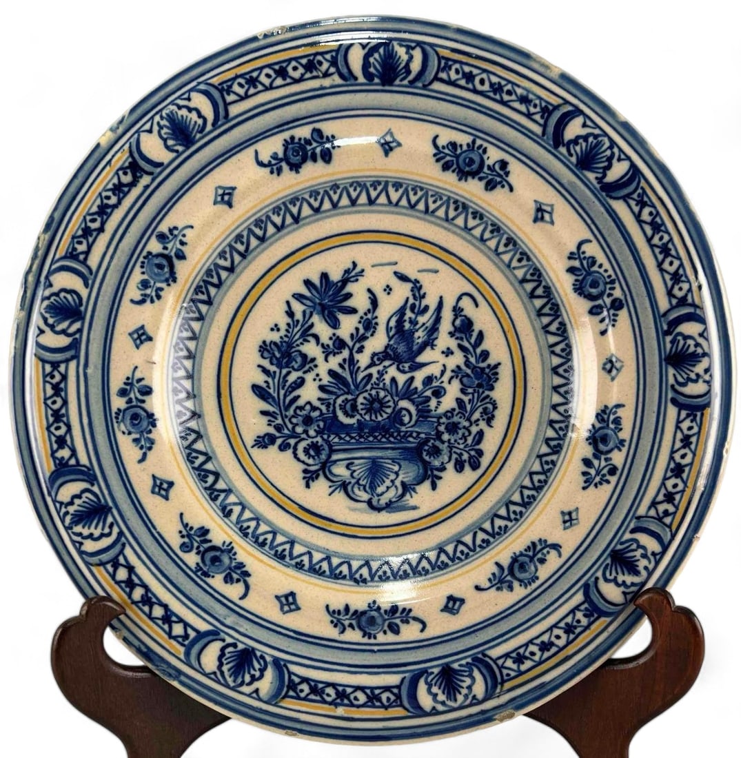Delft Hand Painted Blue & White Earthenware Charger Plate (1 of 12)