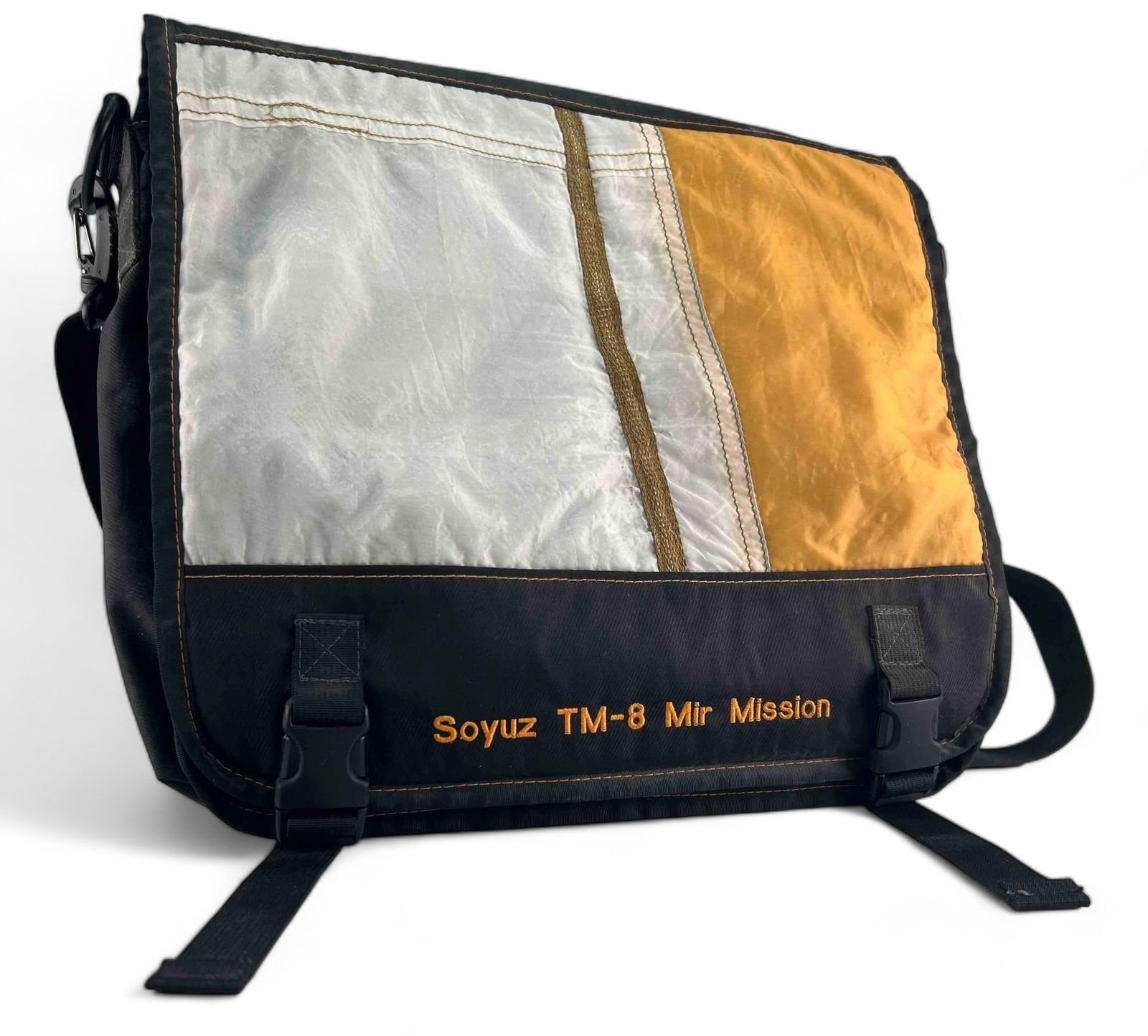 Soyuz TM-8 Messenger Bag, Made With Material From Space Mission Landing Capsule Parachute (1 of 13)