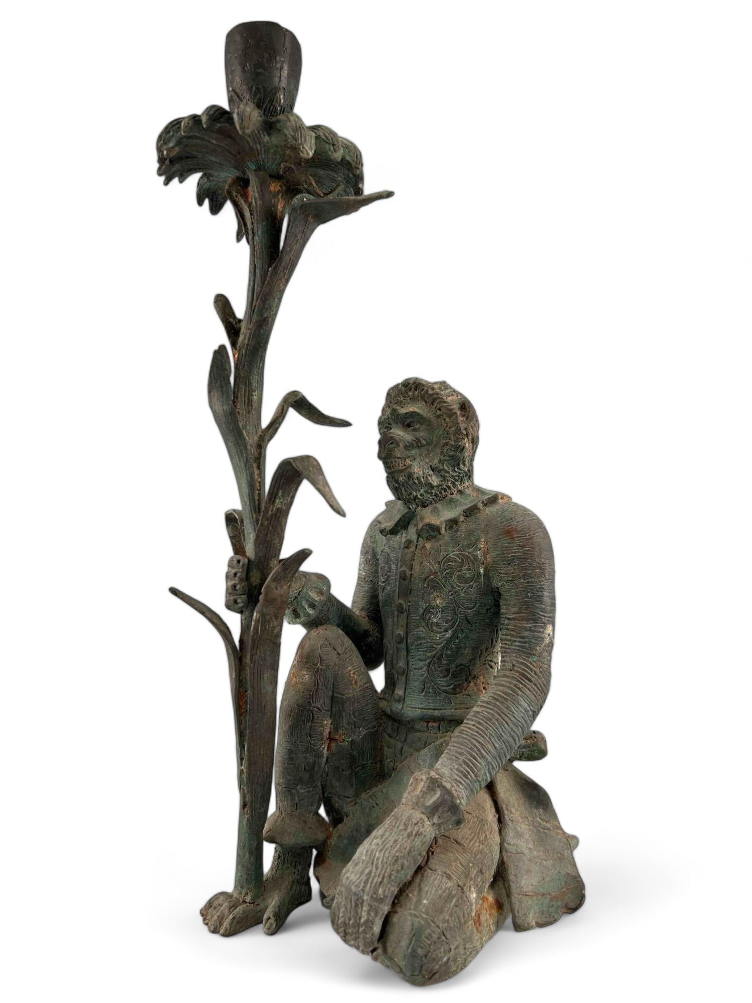 Patinated Bronze Monkey Candlestick (1 of 15)