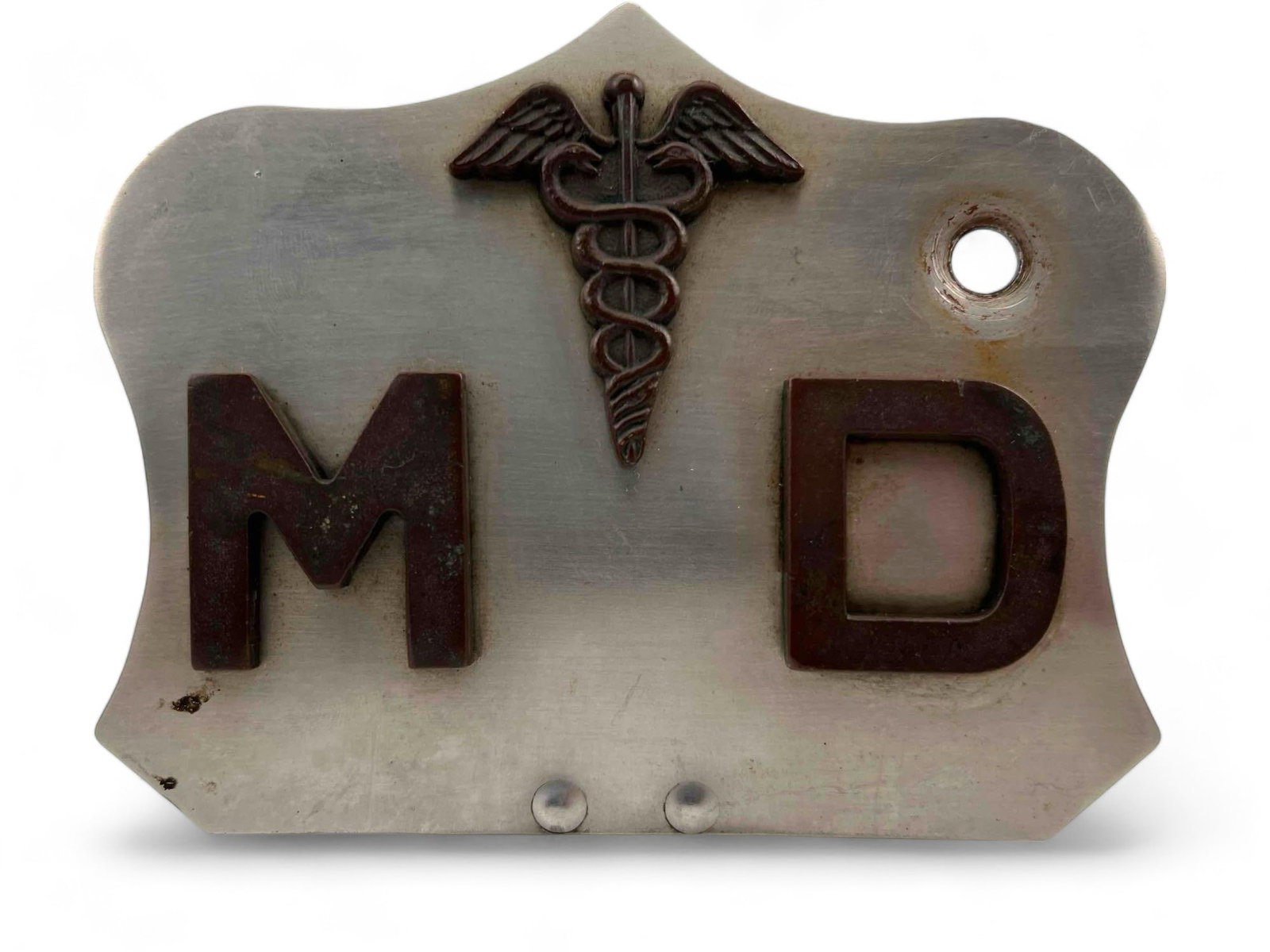 Older Doctor's License Plate Topper: Older Doctor's License Plate Topper. Approximately 5.0W x 4.0H in.