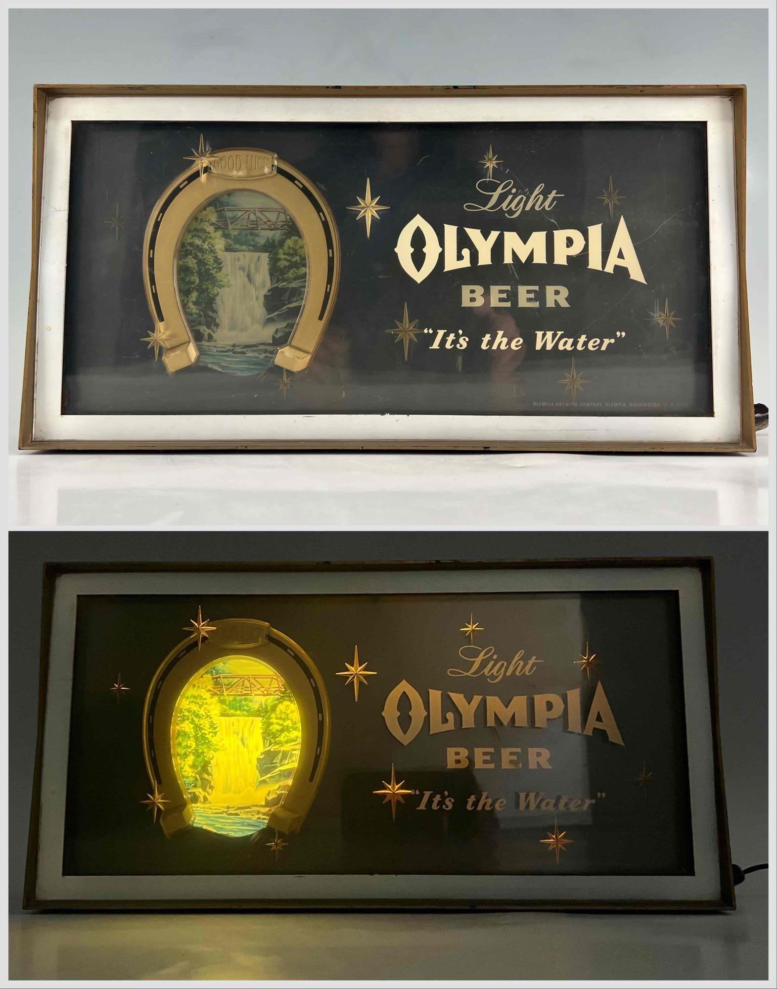 Mid Century Light Up Olympia Beer Sign (1 of 20)