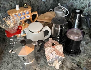Coffee Making Equipment & Teapots, Including Nespresso Milk Frother.