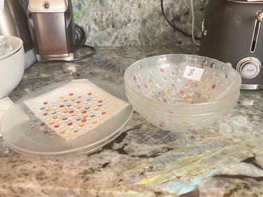 Confetti Pattern Glass Plates & Bowls
