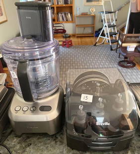 Breville Food Processor With Attachments: Breville Food Processor With Attachments. Pick-Up will be Thursday Aug 8th & Saturday Aug 10th from 11:00-4:00. Shipped items must have shipping arranged by Saturday, Aug 10th. Items not picked up