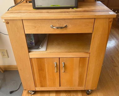 Crate & Barrel Rolling Kitchen Cart Or Island: Crate & Barrel Rolling Kitchen Cart Or Island. Pick-Up will be Thursday Aug 8th & Saturday Aug 10th from 11:00-4:00. Shipped items must have shipping arranged by Saturday, Aug 10th. Items not picked
