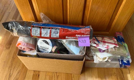 Cleaning Supplies, Rubber Gloves, Trash Bags And Office Supplies