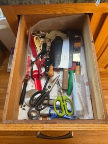 Drawer Of Knives & Kitchen Equipment