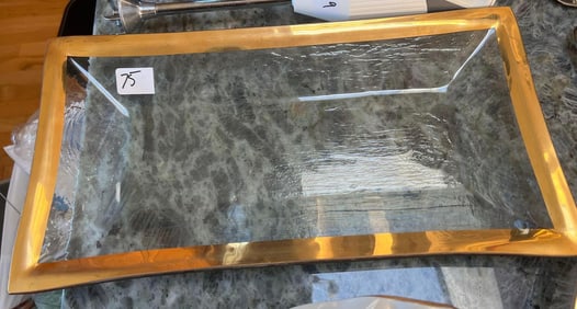 Annie Glass Gold Rimmed Serving Dish