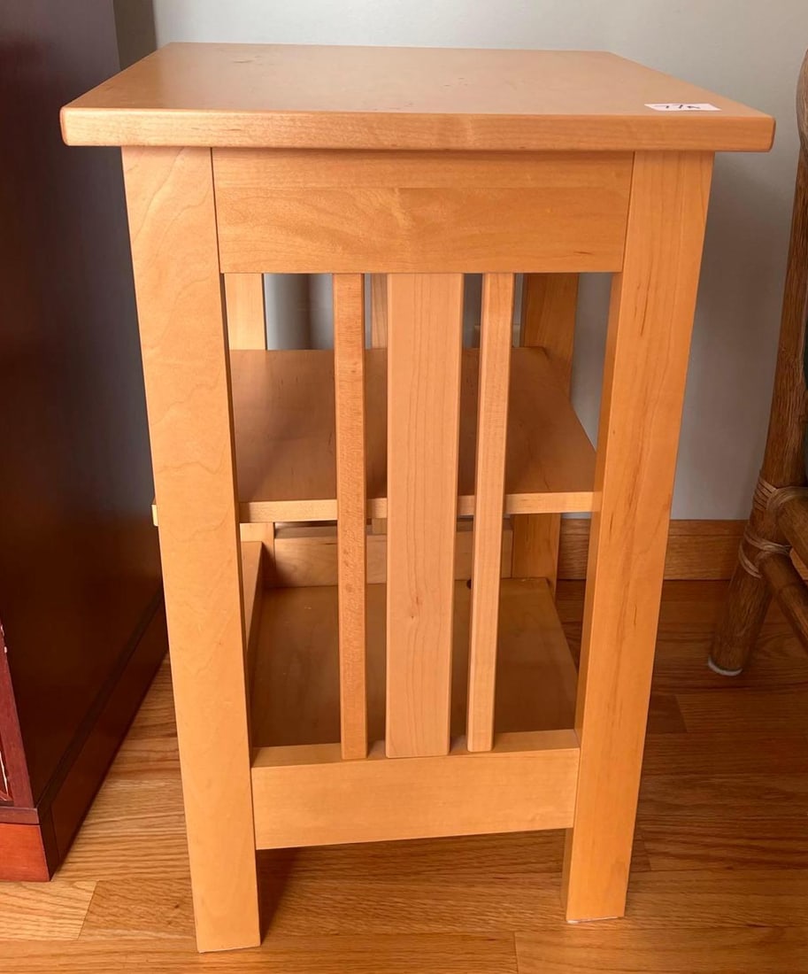 Maple Side Table: Maple Side Table. Pick-Up will be Thursday Aug 8th & Saturday Aug 10th from 11:00-4:00. Shipped items must have shipping arranged by Saturday, Aug 10th. Items not picked up or without shipping by this