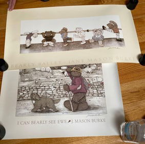 Two Mason Burke Bear Posters