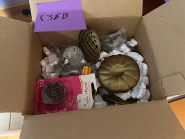 Box Of Brass And Crystal Drawer Pulls