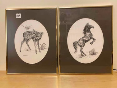 Pair Of Vintage Animal Prints