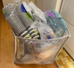 Lot Of Paper Cups, Forks, Plates, And Tupperware