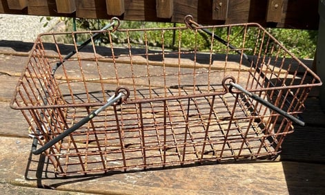 Vintage Shopping Basket Great For Holding Your Cut Flowers